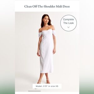 Abercrombie & Fitch Clean Off the Shoulder Midi dress - white